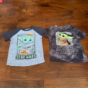 4T Star wars shirt bundle of 2 grogu jumping beans